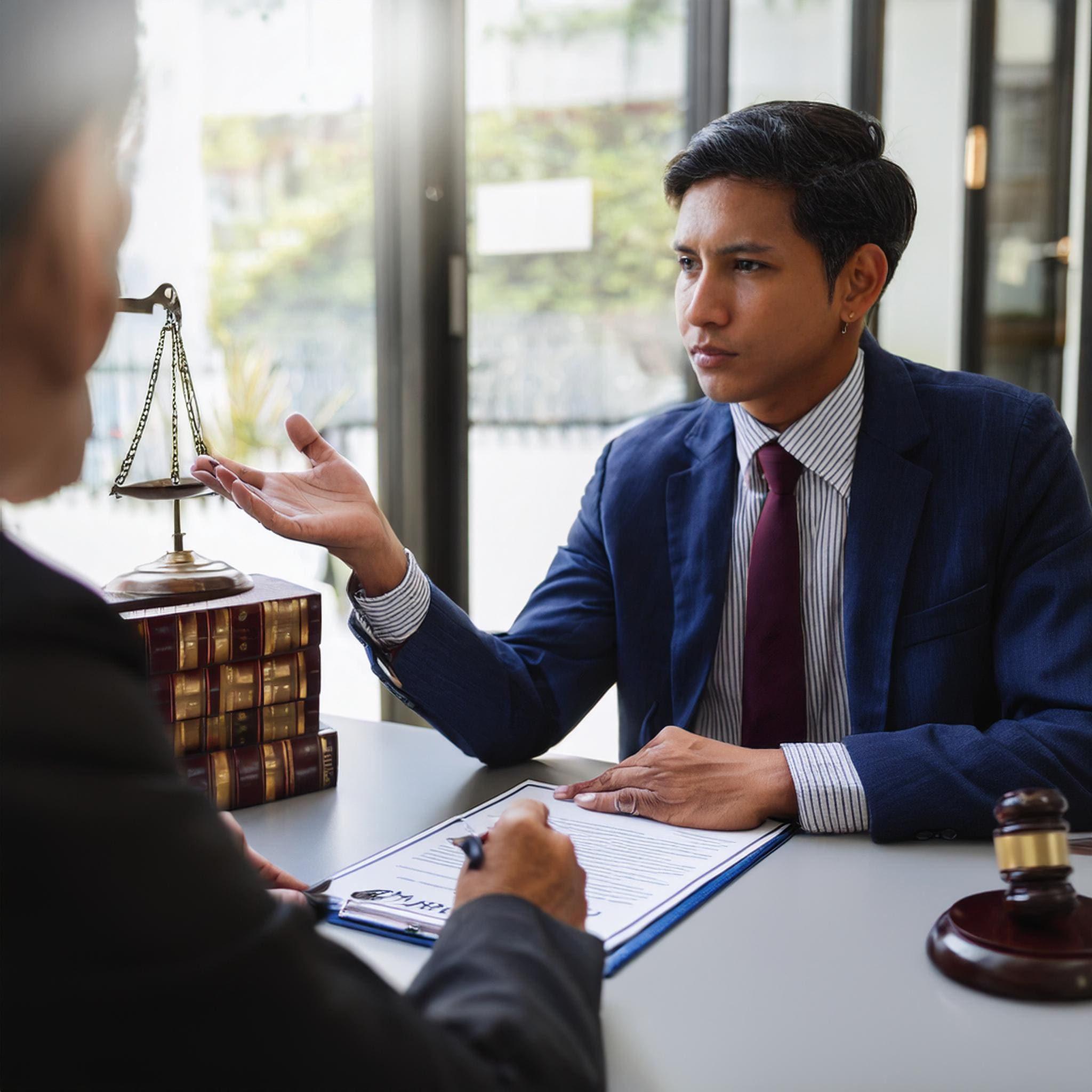 Image of a person consulting with an immigration attorney