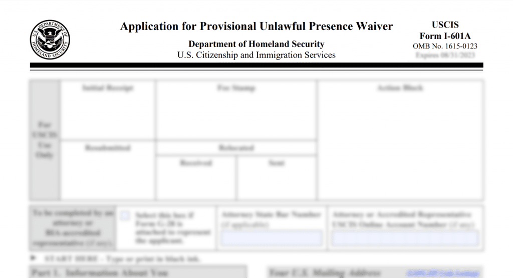 I601A waiver for unlawful presence The Mendoza Law Firm