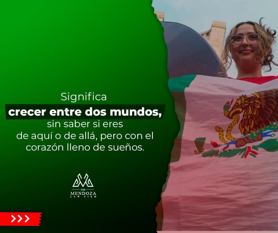 Young woman with Mexican flag